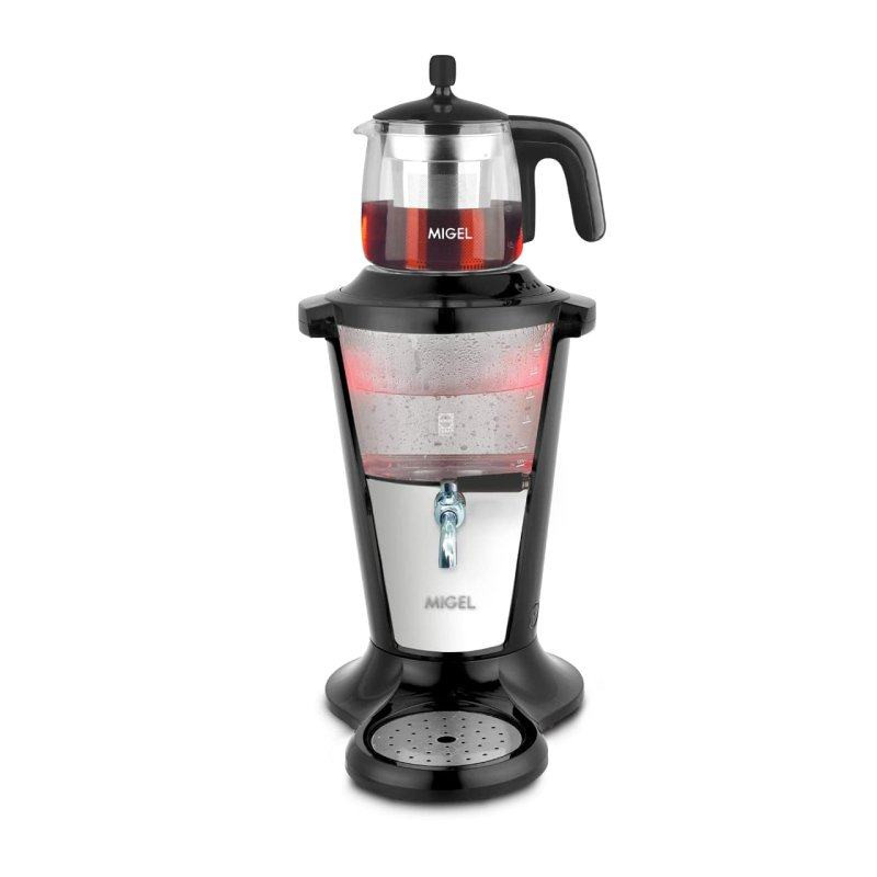 سماور برقی میگل مدل GTS-305 گنجایش 3 لیتر با قوری شیشه‌ای