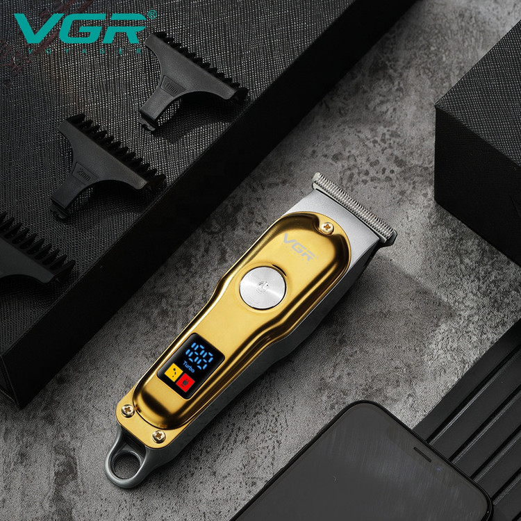 ماشین اصلاح موی سر و صورت وی جی ار مدل V-290 با تیغه استیل ضد زنگ، نمایشگر دیجیتال، قابلیت دو سرعته، منبع تغذیه برق و شارژ، سه شانه اصلاح 1 تا 3 میلیمتر، مدت زمان استفاده 120 دقیقه و شارژ 90 دقیقه