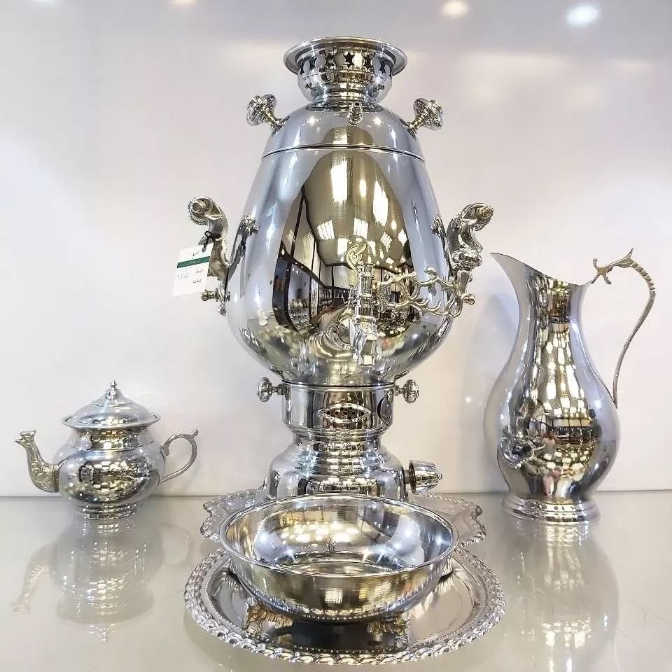 سماور گازی 7 لیتر پاکان مدل کاپی ساده (بدون سرویس پا سماوری)