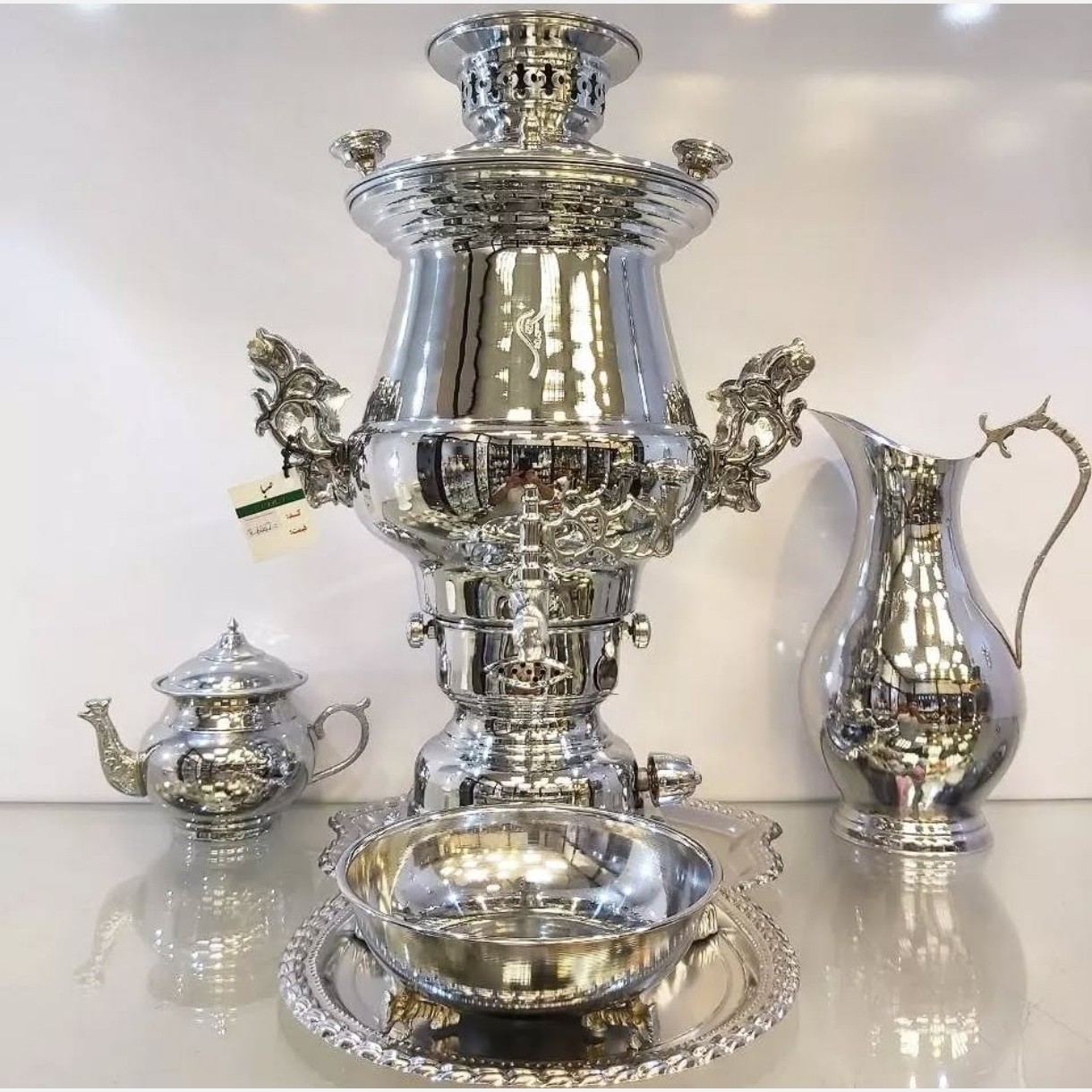 سماور 6 لیتر گازی پاکان مدل روسی طرح ساده (بدون سرویس پا سماوری)
