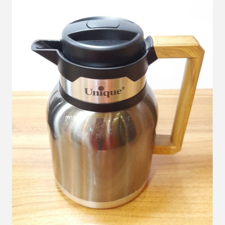 فلاسک چای 1و 1.5 و 2 لیتر داخل استیل دسته چوبی یونیک
