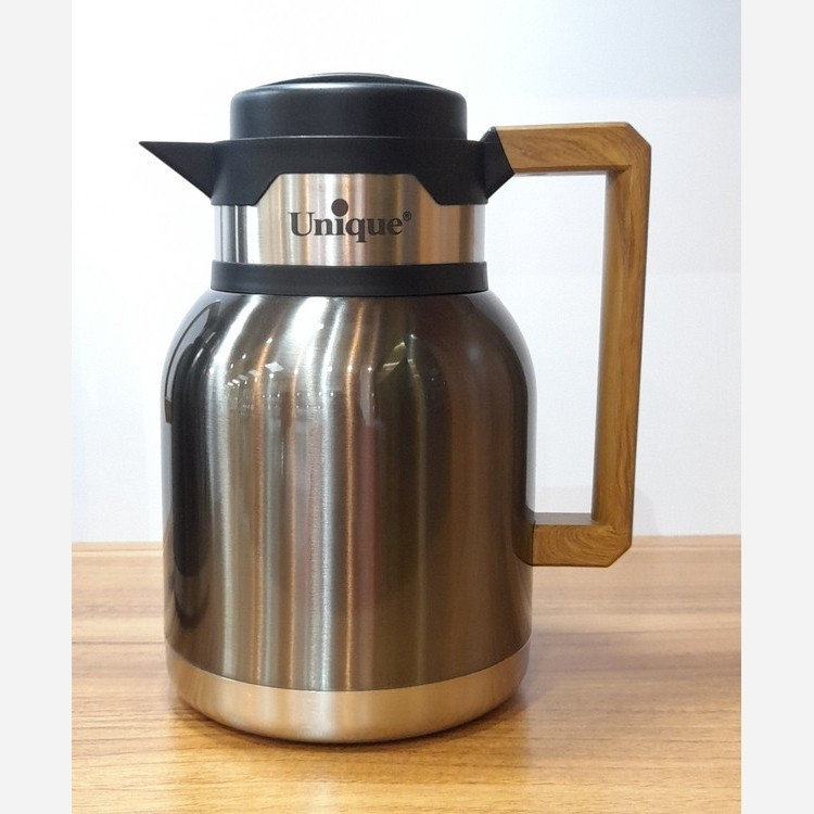 فلاسک چای 1و 1.5 و 2 لیتر داخل استیل دسته چوبی یونیک