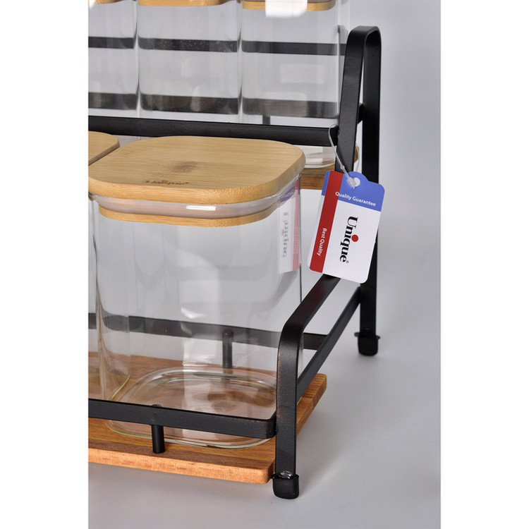 ست جا ادویه 8 پارچه یونیک کد 2996-C به همراه استند