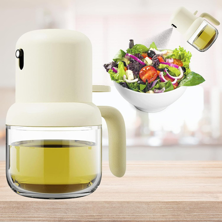 اسپری روغن مدل 1369N، ظرفیت 180 میلیلیتر، بدنه شیشه و پلاستیک، ابعاد 7×7×13 سانتیمتر، وزن 250 گرم، شستوشو با دست، مناسب سرخ کردن، کباب کردن و پخت و پز، مقاوم در برابر دمای 120 درجه سانتیگراد، کنترل دقیق مقدار مصرف روغن